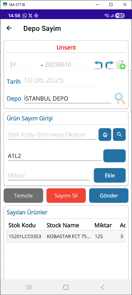 Depo Sayım