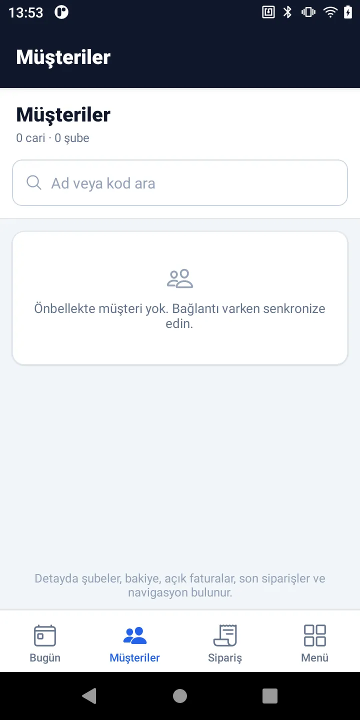 Mobilteg Saha telefon uygulaması: plasiyerin müşteri listesi ve bakiyeleri