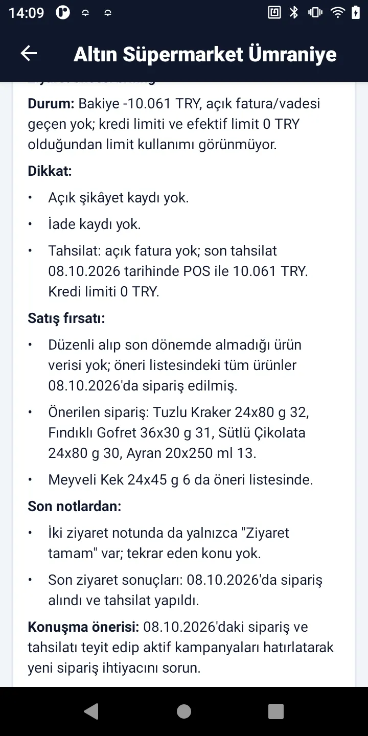 Mobilteg Saha: ziyaret öncesi yapay zekâ müşteri brifingi